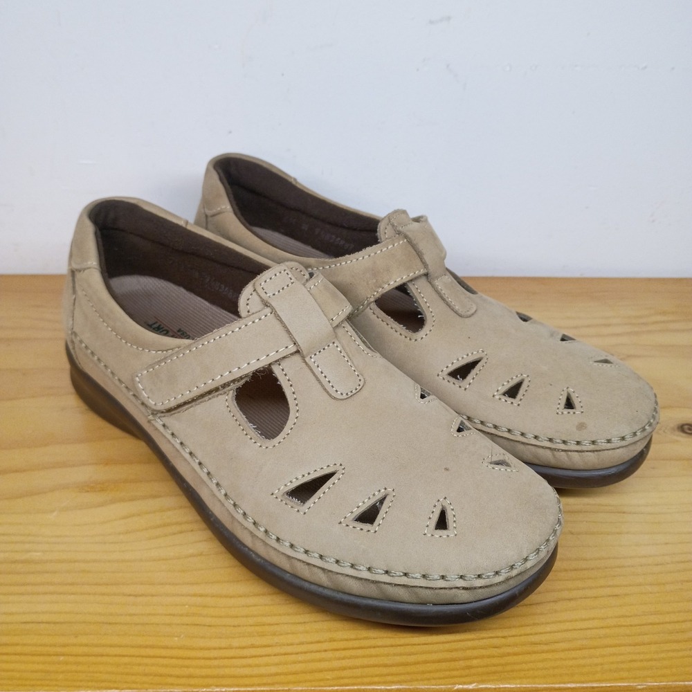 SAS Tripad Comfort Roamer Tan Taupe Nubuck Leather Shoes Size 6.5 Wide